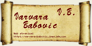 Varvara Babović vizit kartica
